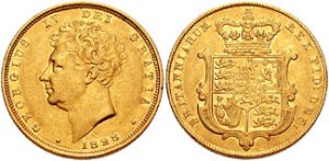 sterlina oro giorgio iv stemma reale 1828
