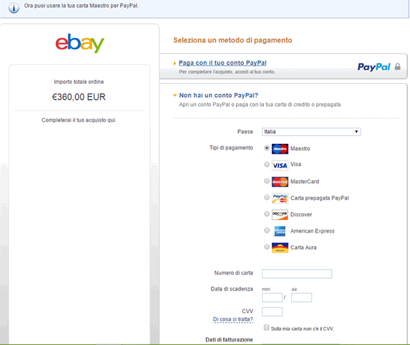 Pagamento con Paypal