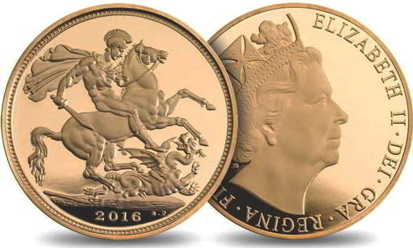 sterlina oro 2016 - dritto e rovescio